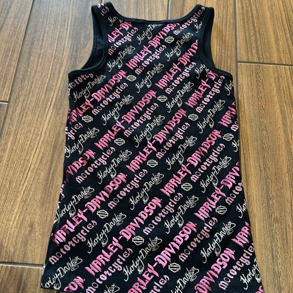 Harley Davidson size small gorgeous bling black and pink like new logo tank top - Picture 4 of 4